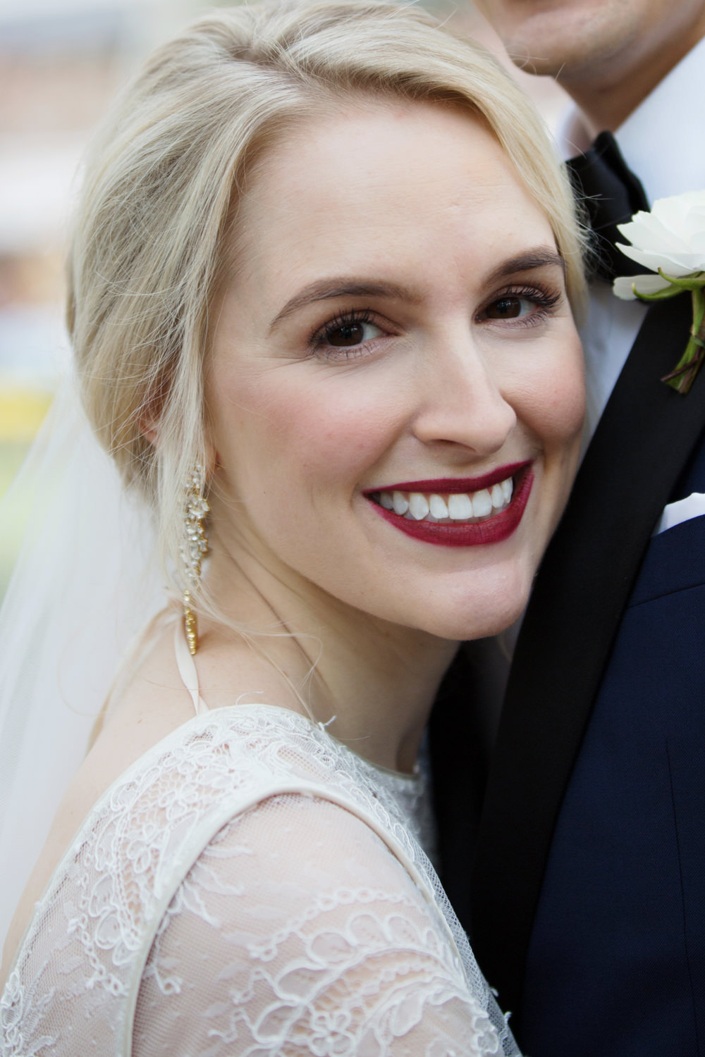 Bride Bridal Make Up Red Lipstick Stotesbury Mansion Wedding Mariya Stecklair Photography
