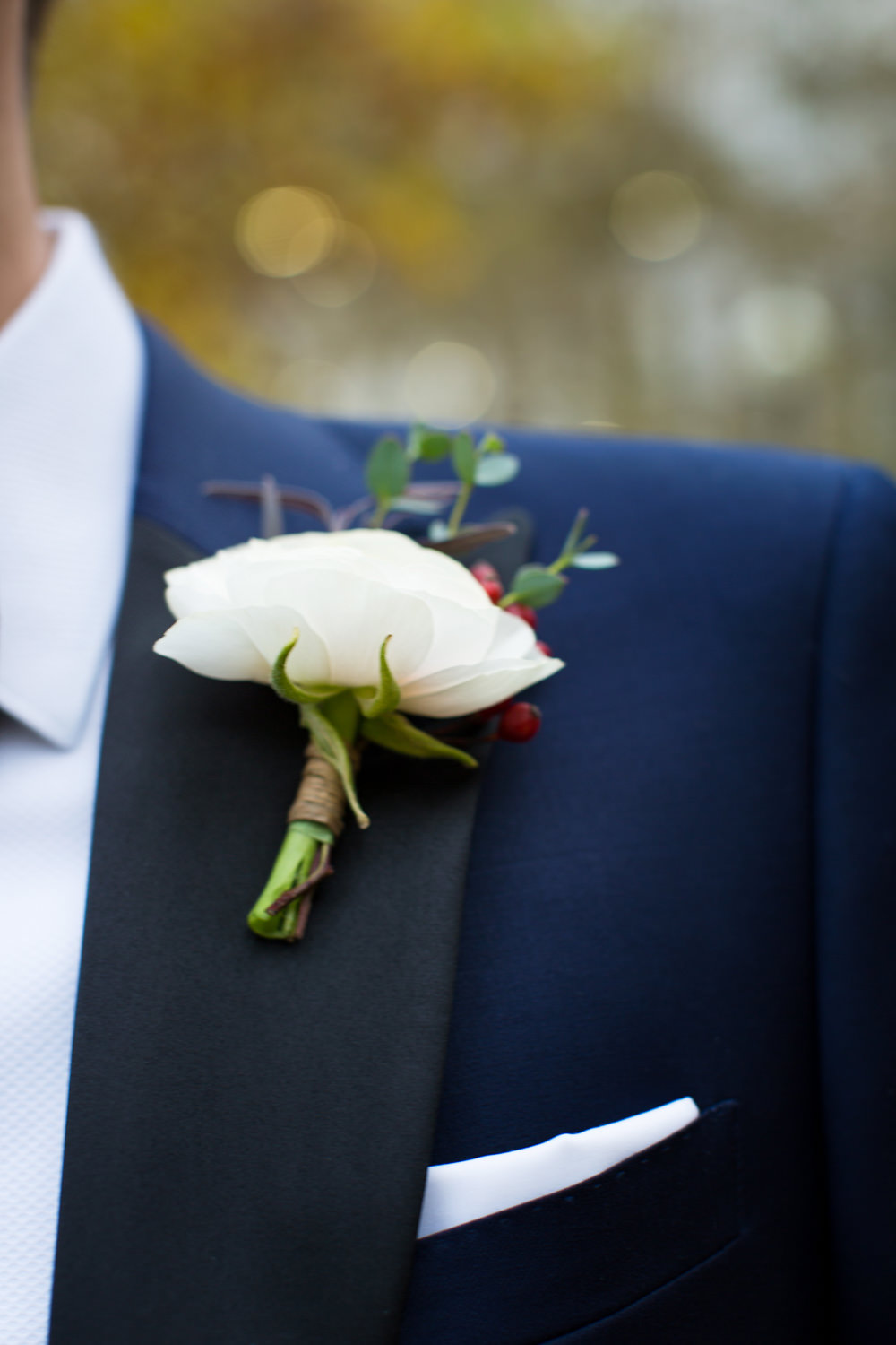 Groom Suit Jacket Navy Bow Tie Rose Buttonhole Stotesbury Mansion Wedding Mariya Stecklair Photography