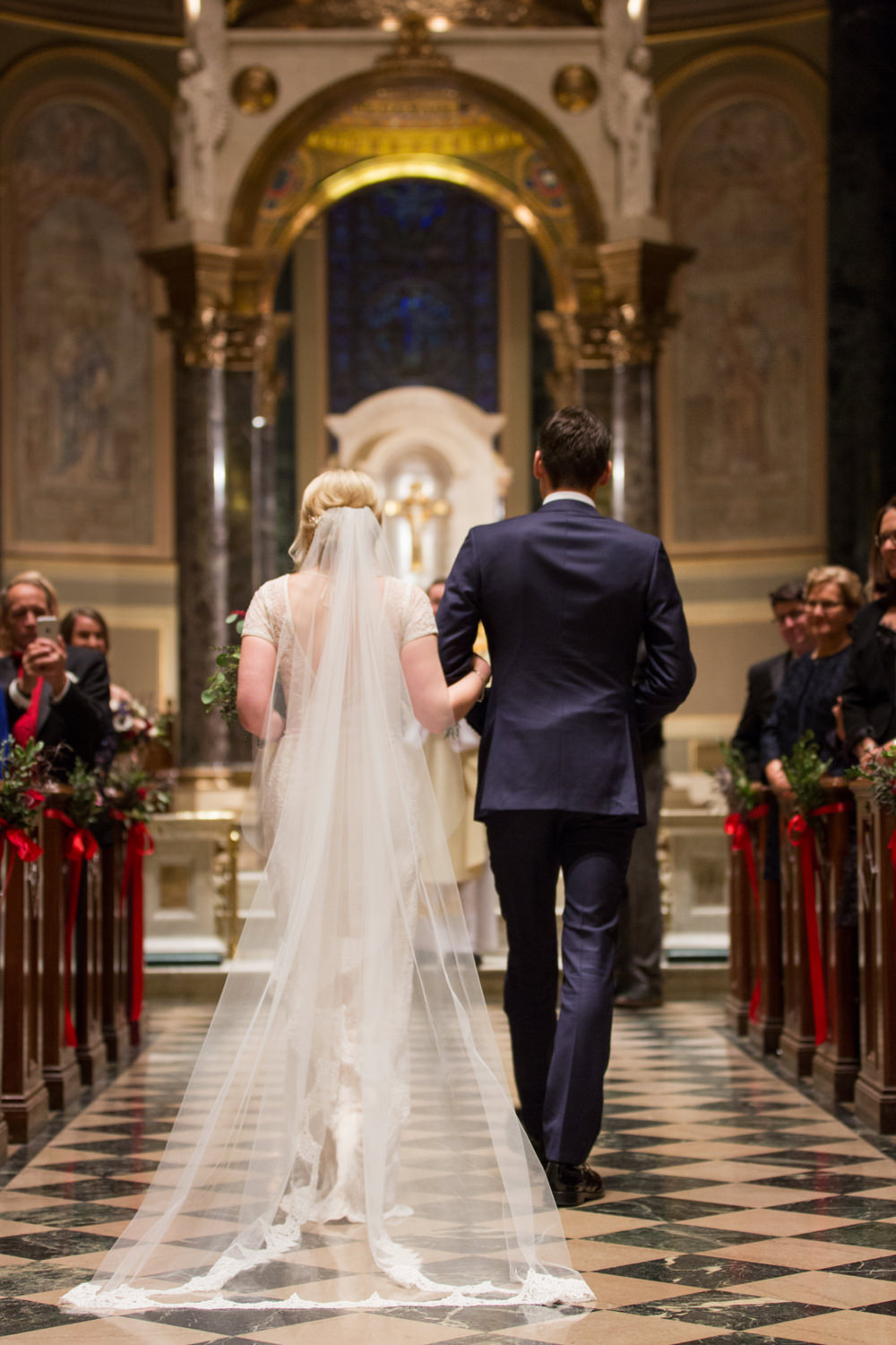 Dress Gown Lace Sheer Bride Bridal Sleeves Veil Stotesbury Mansion Wedding Mariya Stecklair Photography