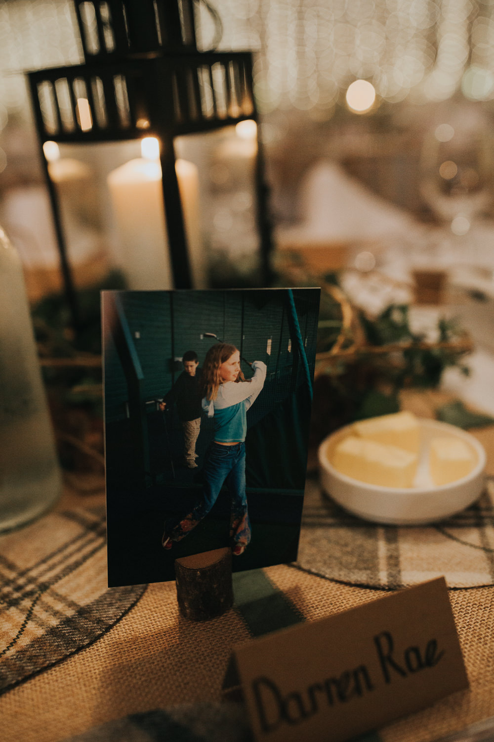 Place Setting Child Photo Card Strawberry Barn Wedding Jen Owens Images