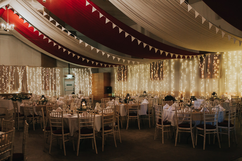 Pea Light Curtain Draping Reception Strawberry Barn Wedding Jen Owens Images
