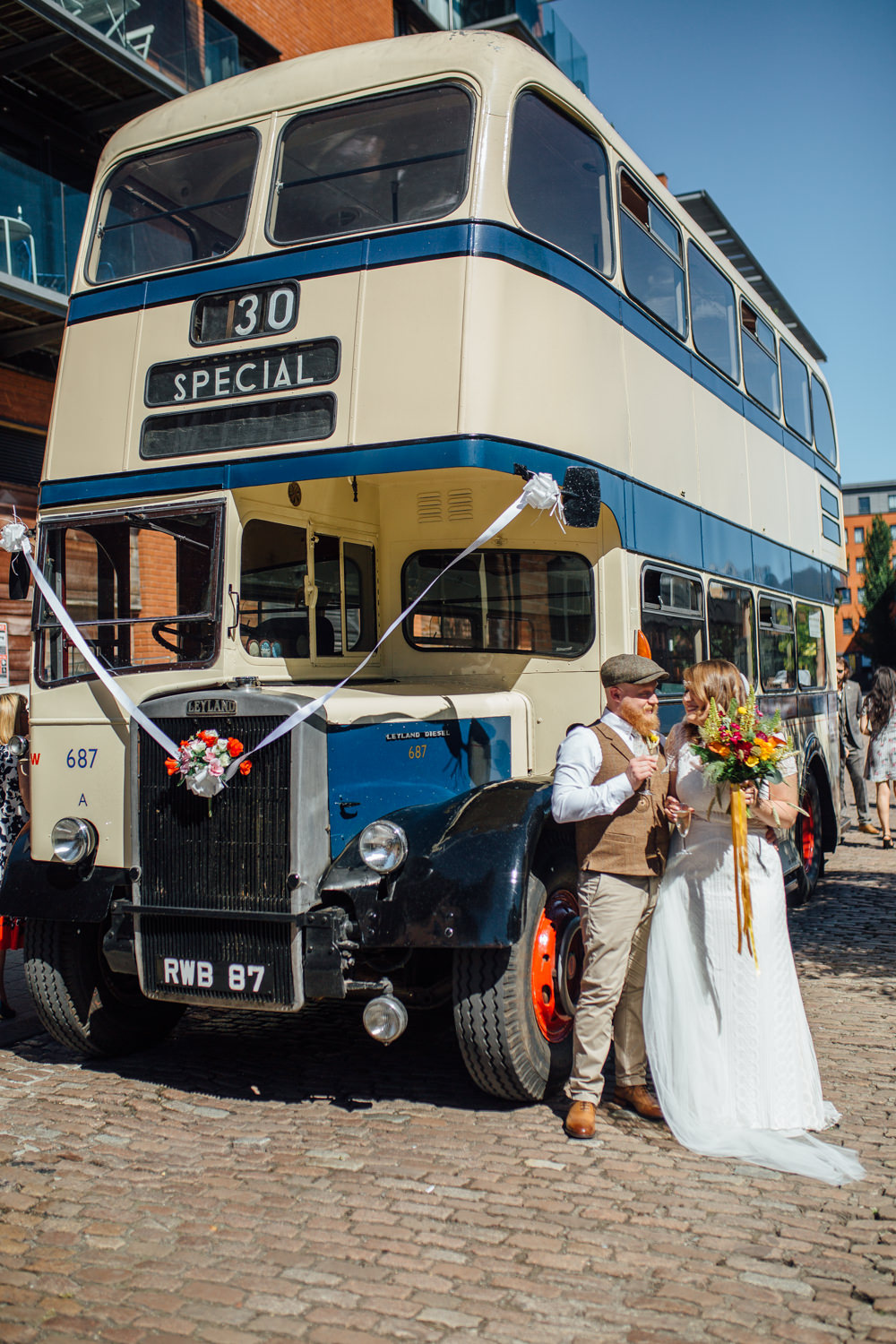 Vintage Bus Transport Special The Chimney House Wedding Ellie Grace Photography