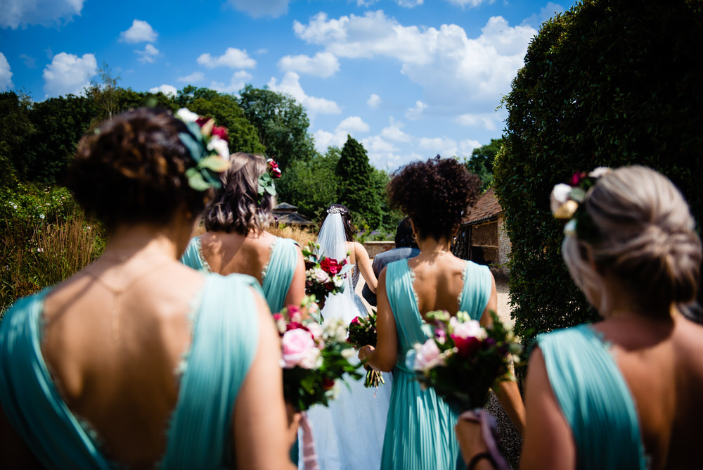 Bridesmaids Bridesmaid Dress Dresses Green Flower Crowns Headbands West Lexham Wedding James Powell Photography