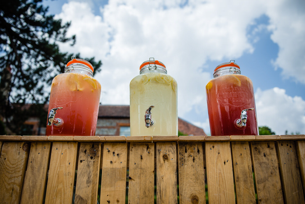 Drink Dispensers West Lexham Wedding James Powell Photography