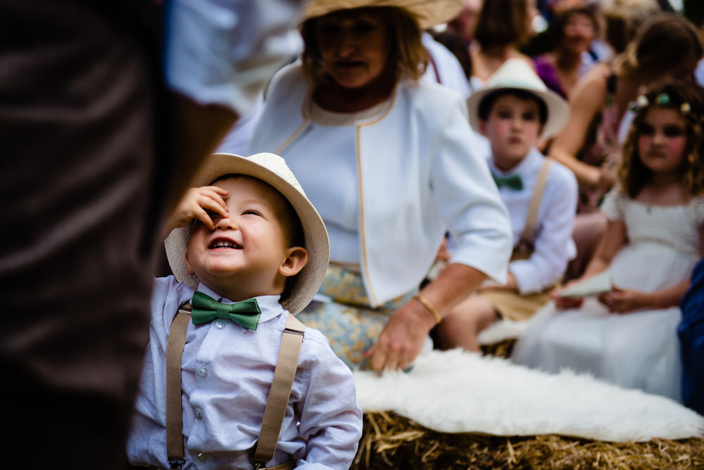 Page Boy Hat Bow Tie Braces West Lexham Wedding James Powell Photography