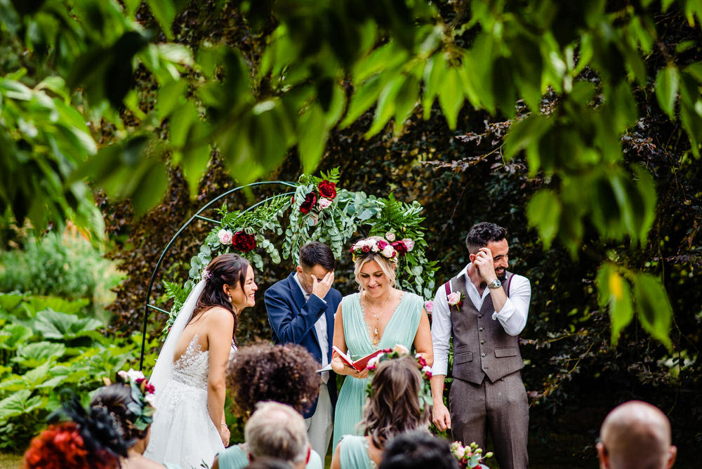 Outdoor Ceremony Flower Aisle Arch Backdrop West Lexham Wedding James Powell Photography