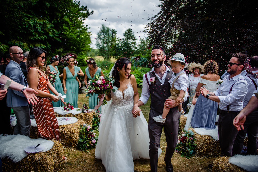 Confetti Throw West Lexham Wedding James Powell Photography
