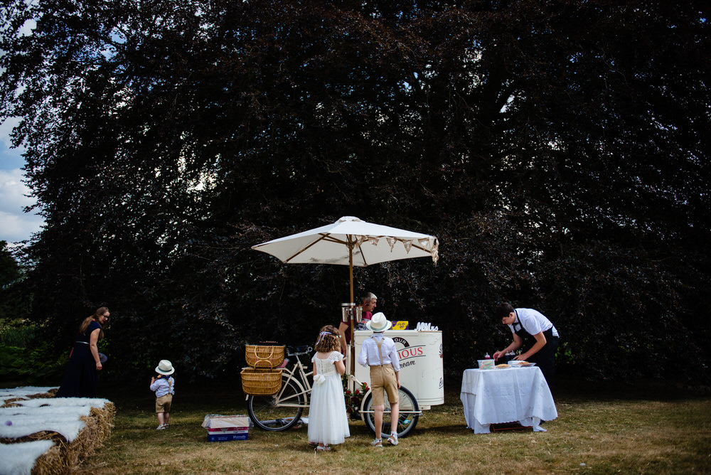 Ice Cream Cart West Lexham Wedding James Powell Photography
