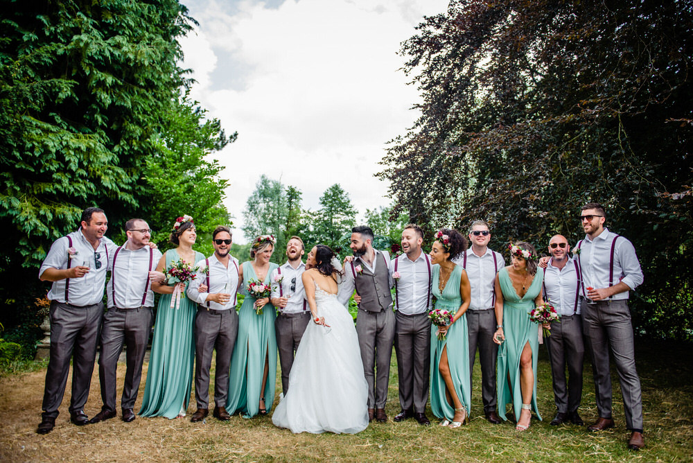 Bridesmaids Bridesmaid Dress Dresses Green Flower Crowns Headbands West Lexham Wedding James Powell Photography