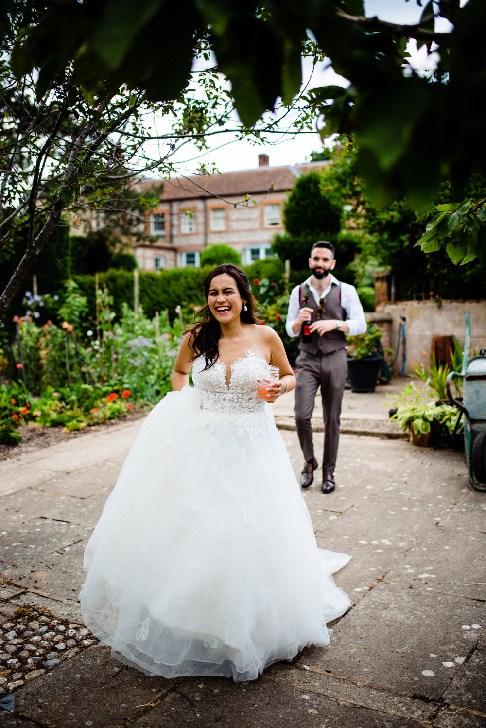 Bride Bridal Dress Gown Illusion Lace Essense of Australia West Lexham Wedding James Powell Photography
