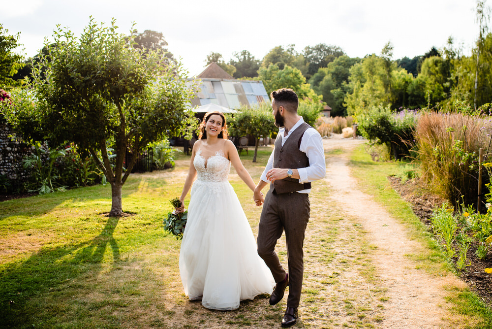 Bride Bridal Dress Gown Illusion Lace Essense of Australia West Lexham Wedding James Powell Photography