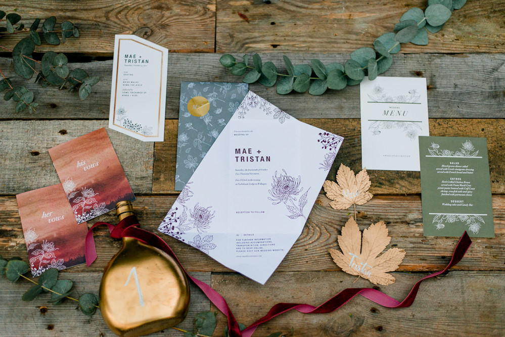 Stationery Invites Invitations Autumnal Fairytale Wedding Ideas Miriam Peuser Photography