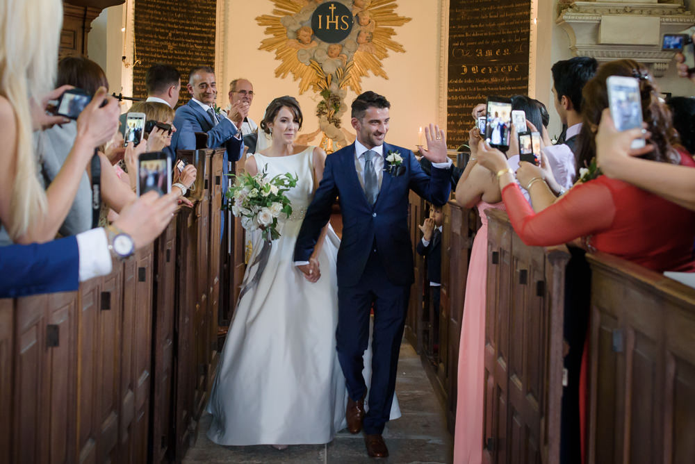 Bride Bridal A Line Dress Straps Sleeveless Silk Boat Neck Neck Blue Suit Groom Veil Babington House Wedding Ria Mishaal Photography