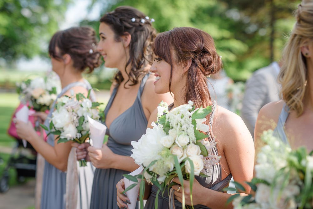 Multiway Bridesmaids Platinum Grey Blue Bouquet White Bouquet Babington House Wedding Ria Mishaal Photography