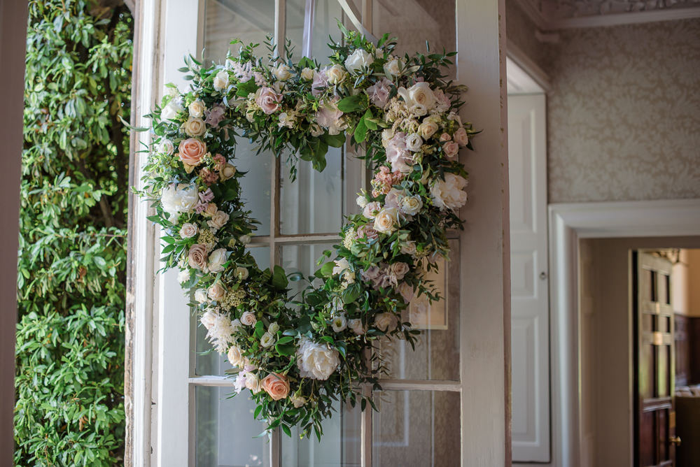 Hanging Heart Floral Flowers Babington House Wedding Ria Mishaal Photography