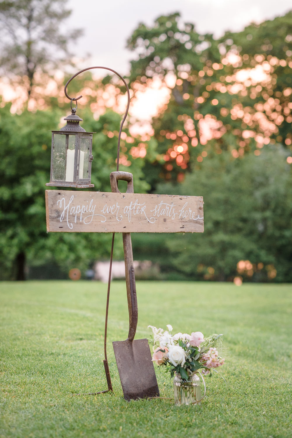 Happily Ever After Starts Here Shepherds Crook Spade Flowers Babington House Wedding Ria Mishaal Photography