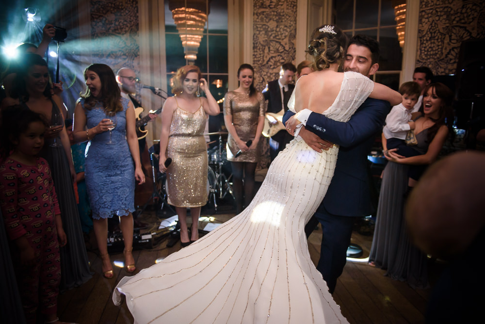 Bride Bridal Embellished Beaded Dress Gown Backless Dance Babington House Wedding Ria Mishaal Photography