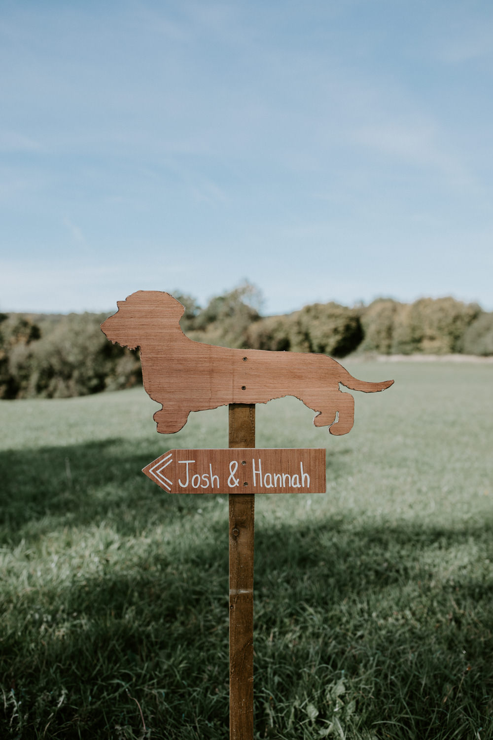 Wooden Sign Signage Post Dog Barn Upcote Wedding Siobhan Beales Photography
