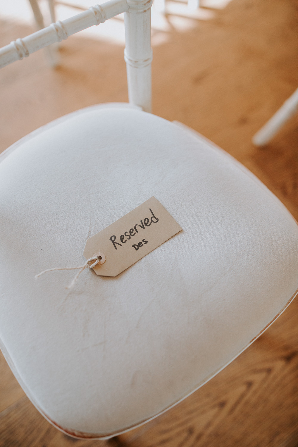 Reserved Seat Tag Luggage Ceremony Barn Upcote Wedding Siobhan Beales Photography