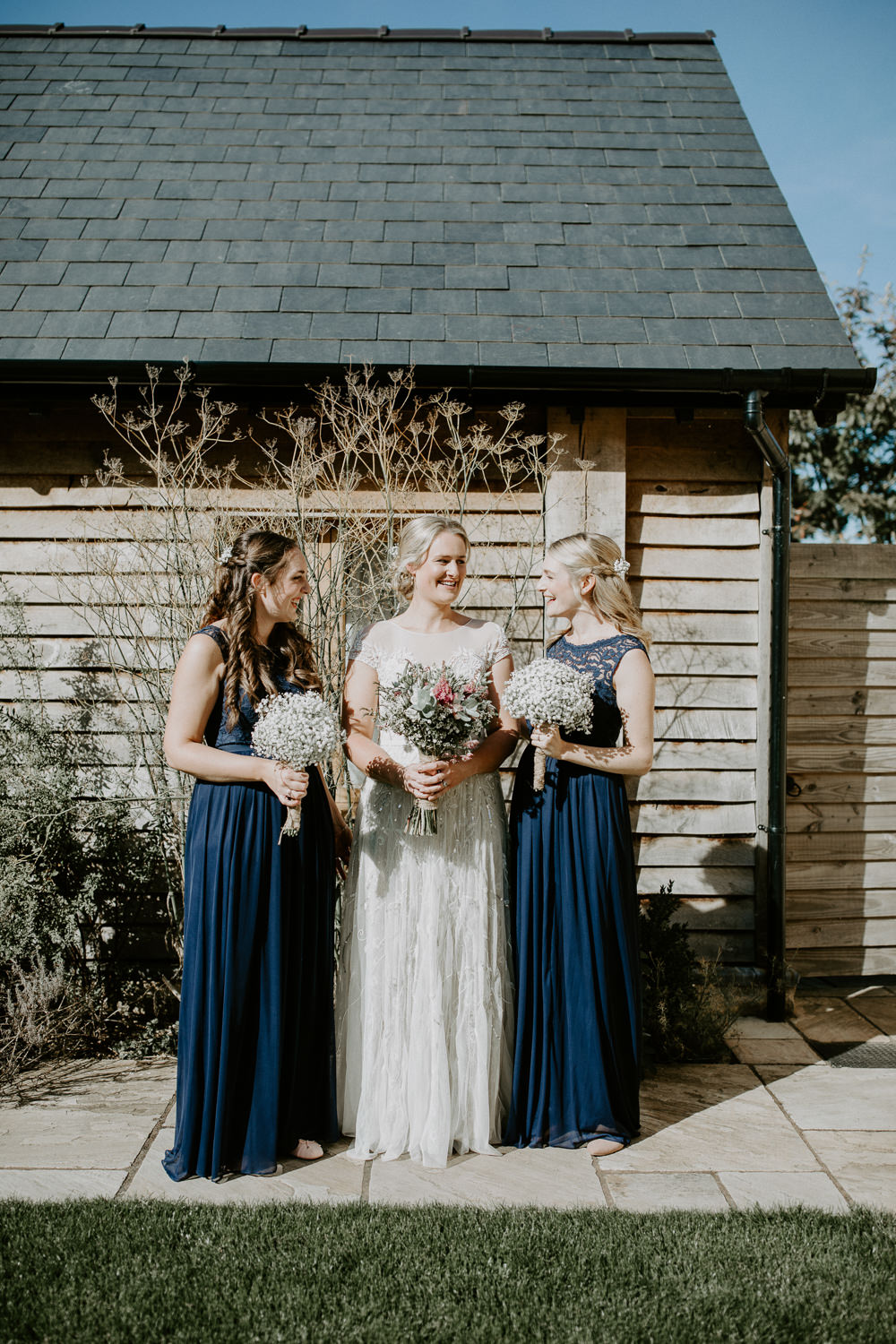 Long Blue Bridesmaid Dress Dresses Maxi Barn Upcote Wedding Siobhan Beales Photography