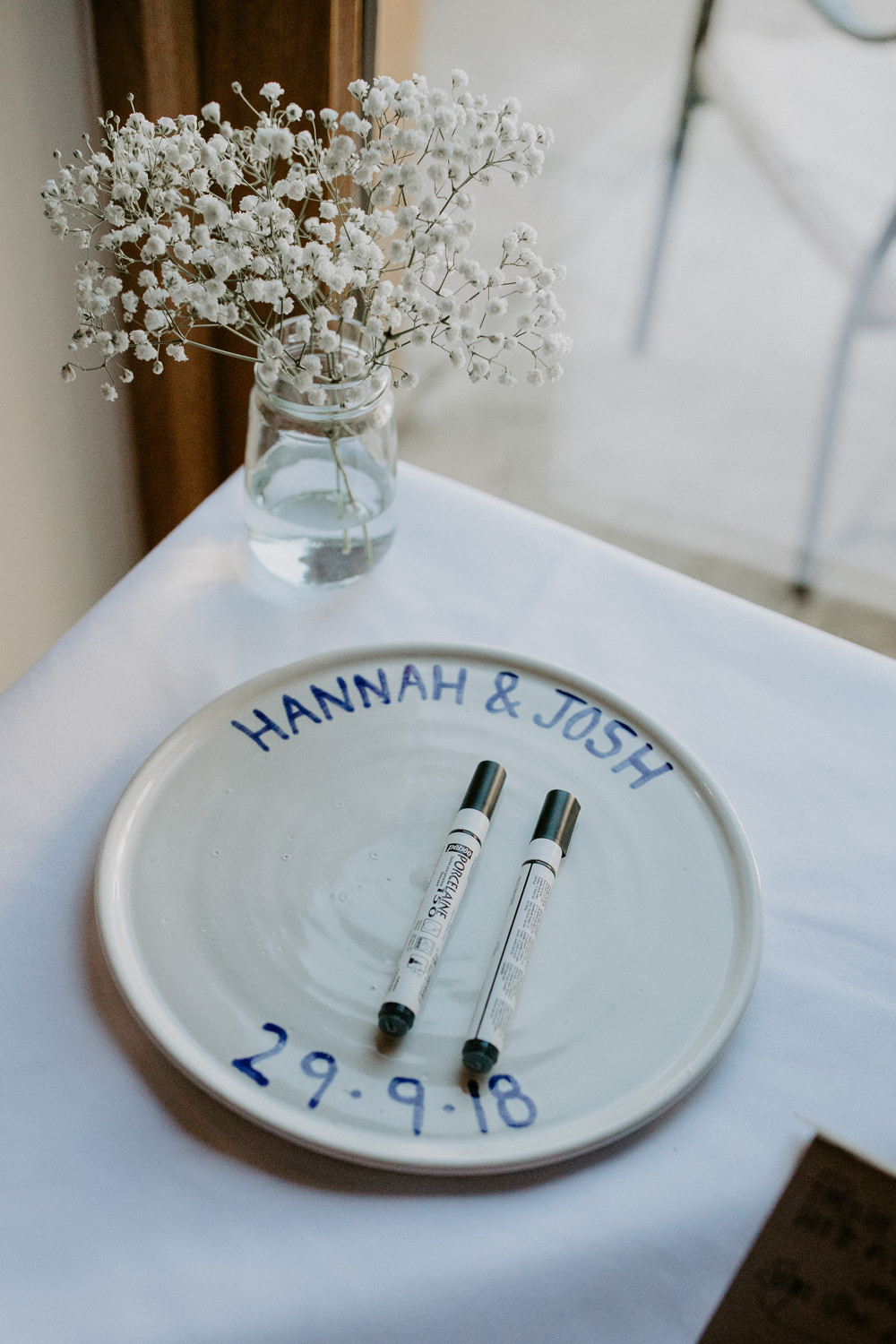 Guest Book Plate Sign Barn Upcote Wedding Siobhan Beales Photography