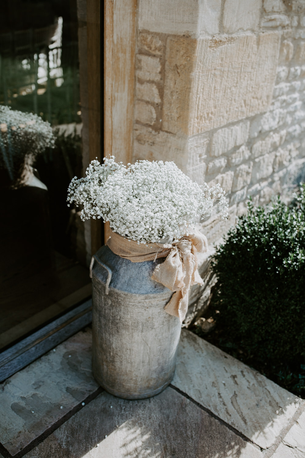 Mil Churn Flowers Gypsophila Barn Upcote Wedding Siobhan Beales Photography