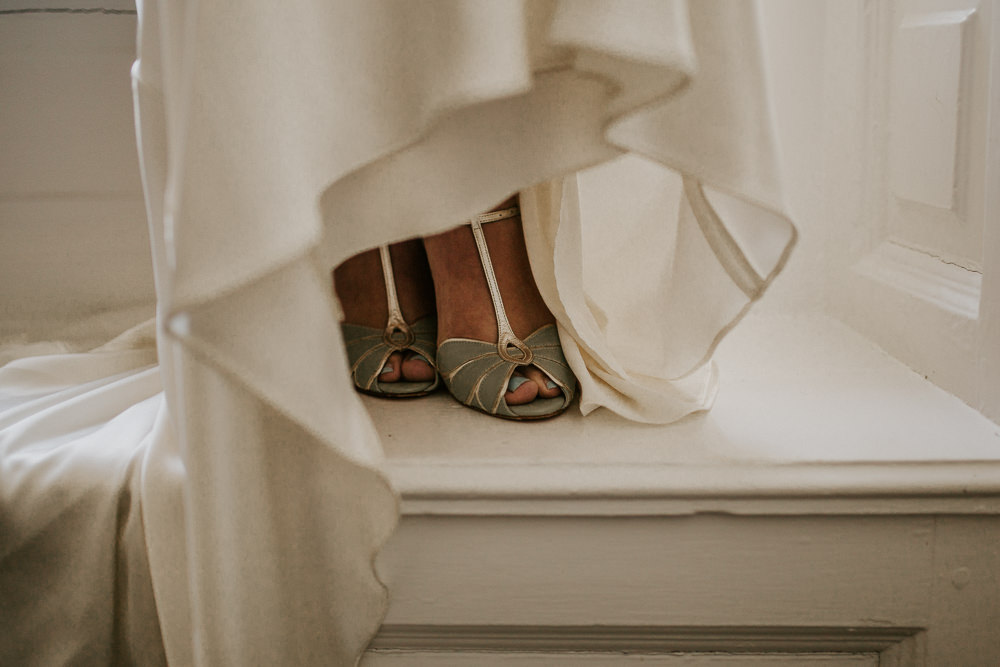 Blue Peep Toe Shoes Bride Bridal Blue Rich Romantic Wedding Ideas Daze of Glory Photography Catherine Spiller Photography