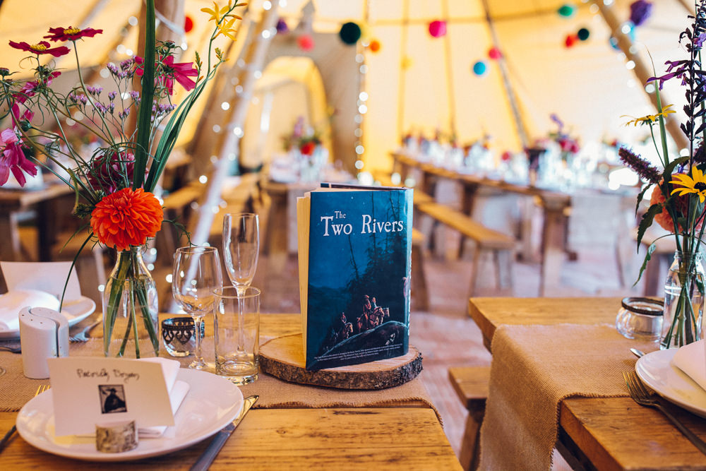 Book Table Name Decor Centrepiece Bright Camp Festival Wedding Chloe Lee Photography