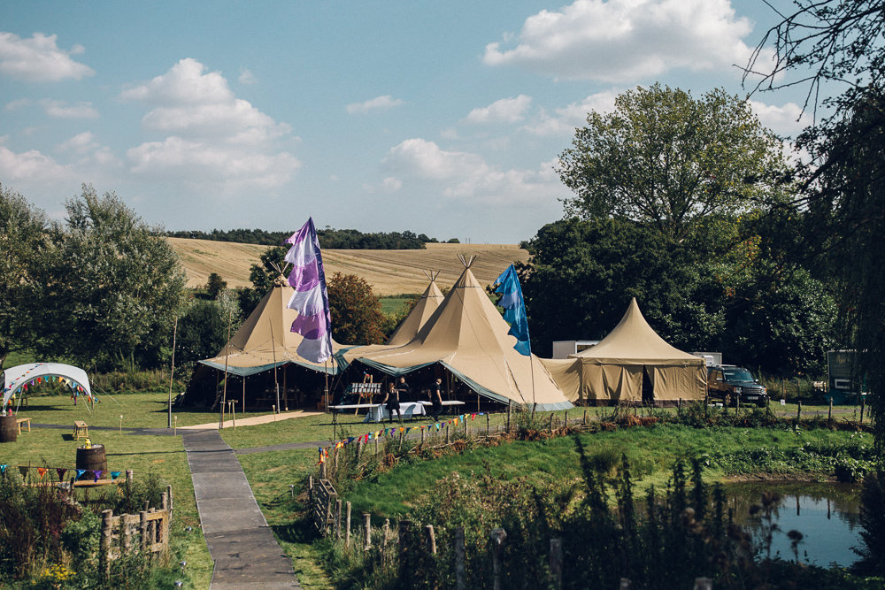 Tipi Tents Set Up Bright Camp Festival Wedding Chloe Lee Photography