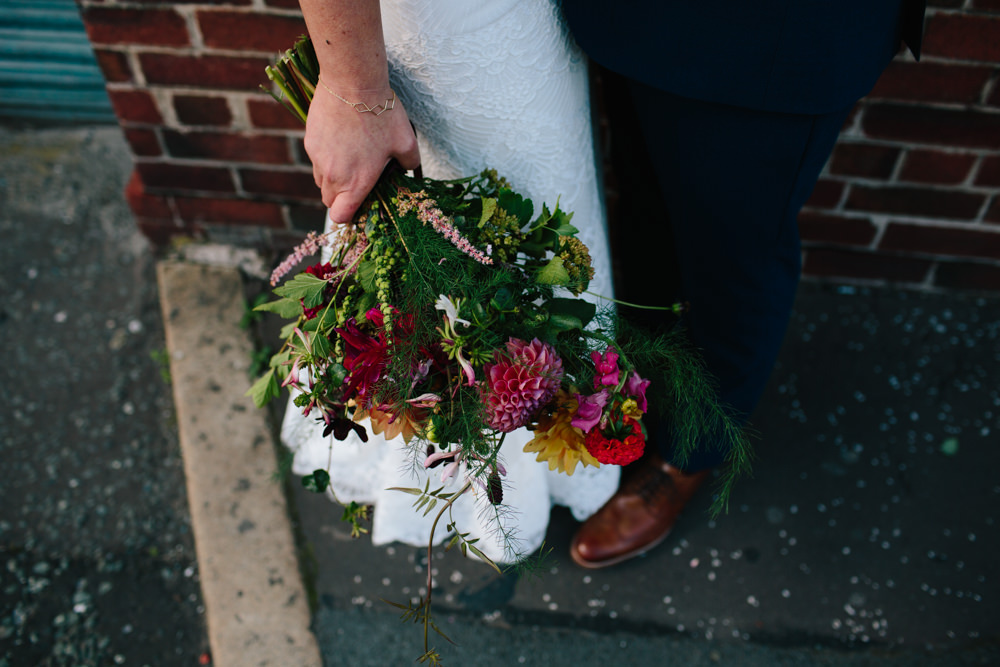 Bouquet Bride Bridal Greenery Multicoloured Constellations Liverpool Wedding Dan Hough Photo