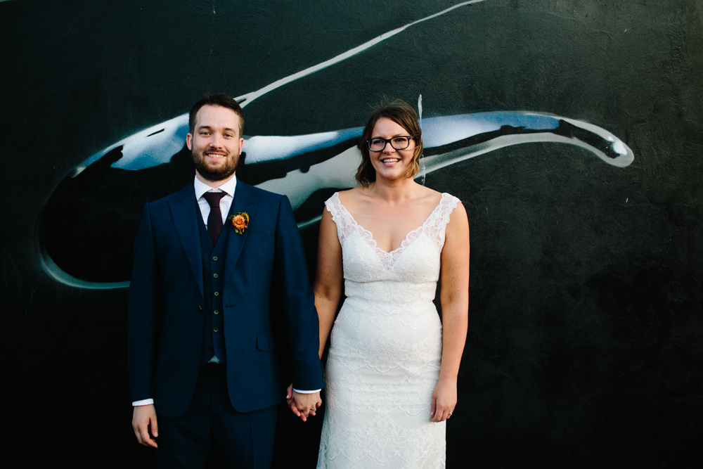 Bride Bridal Watters Lace Sleeveless Dress Gown Navy Suit Groom Glasses Constellations Liverpool Wedding Dan Hough Photo