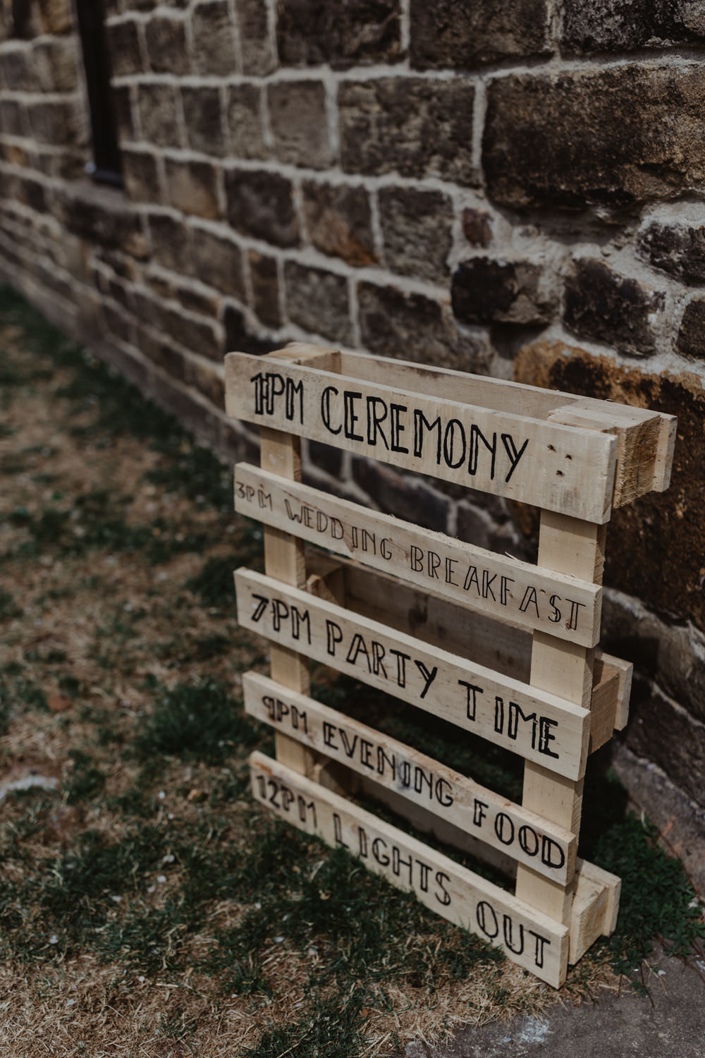 Wooden Pallet Sign Cute Rainbow Wedding Stevie Jay Photography
