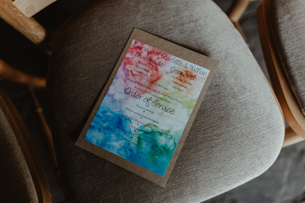 Watercolour Colourful Stationery Cute Rainbow Wedding Stevie Jay Photography