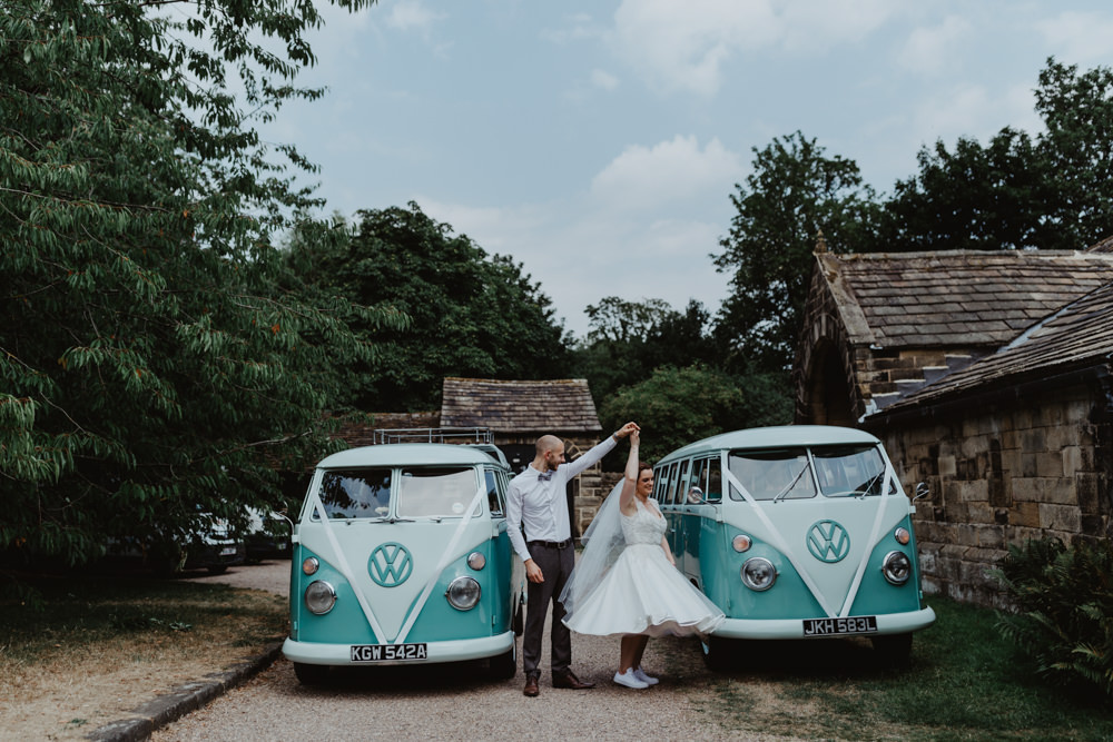 VW Campervan Transport Cute Rainbow Wedding Stevie Jay Photography