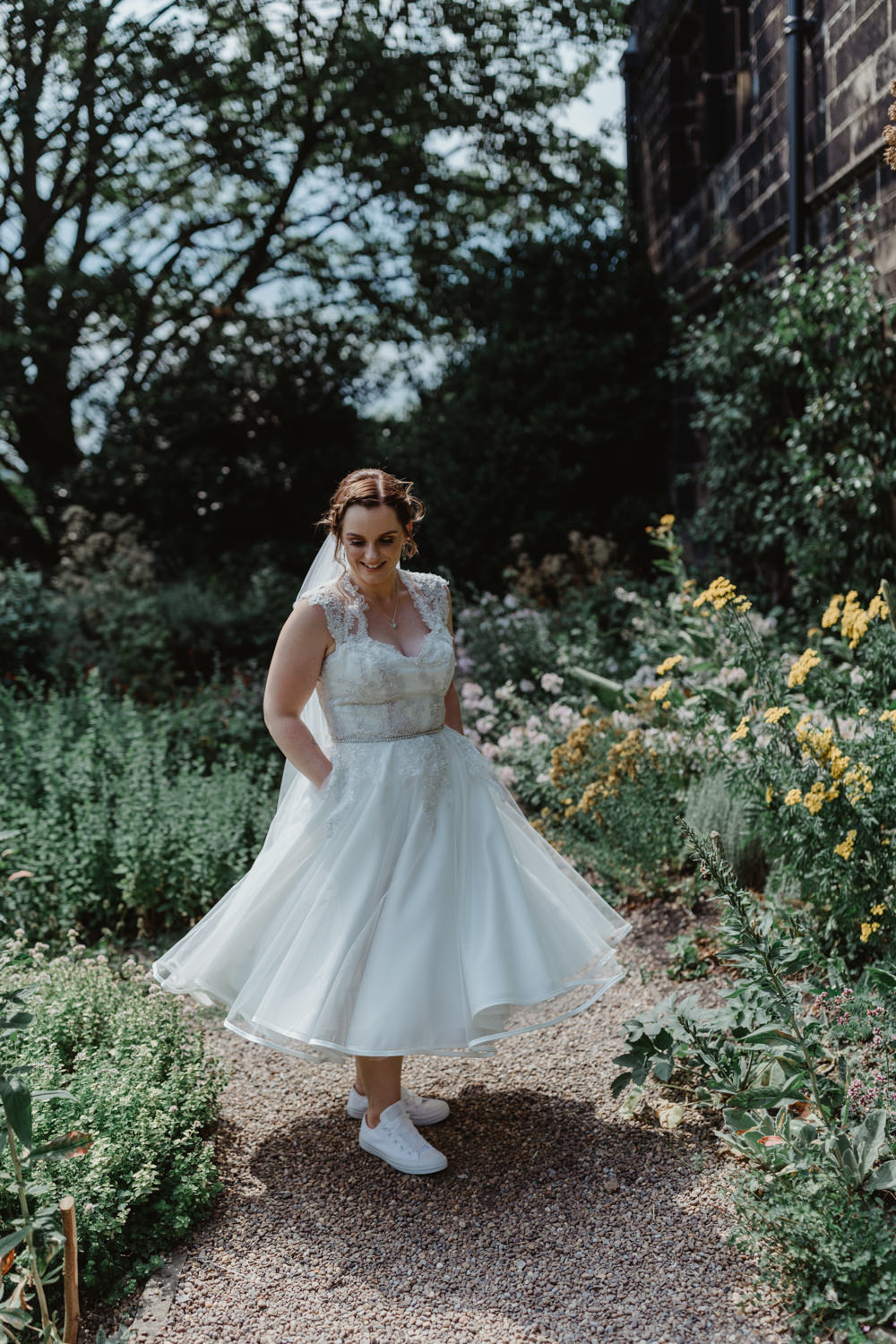 Short Dress Gown Bride BRidal Cute Rainbow Wedding Stevie Jay Photography