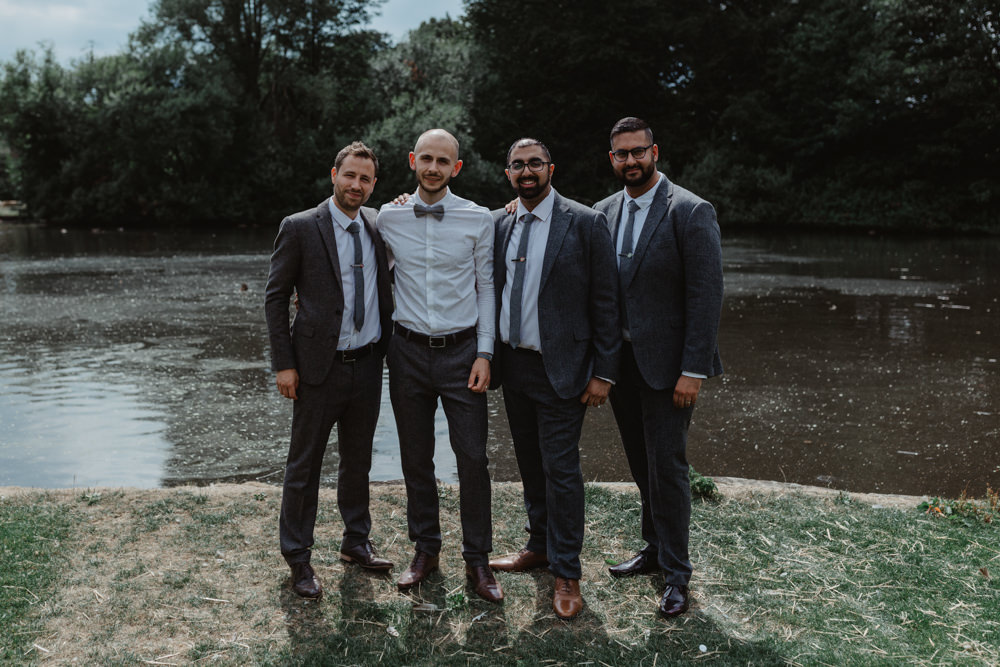 Groomsmen Groom Grey Suits Cute Rainbow Wedding Stevie Jay Photography