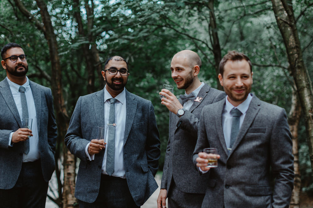 Groomsmen Groom Grey Suits Cute Rainbow Wedding Stevie Jay Photography