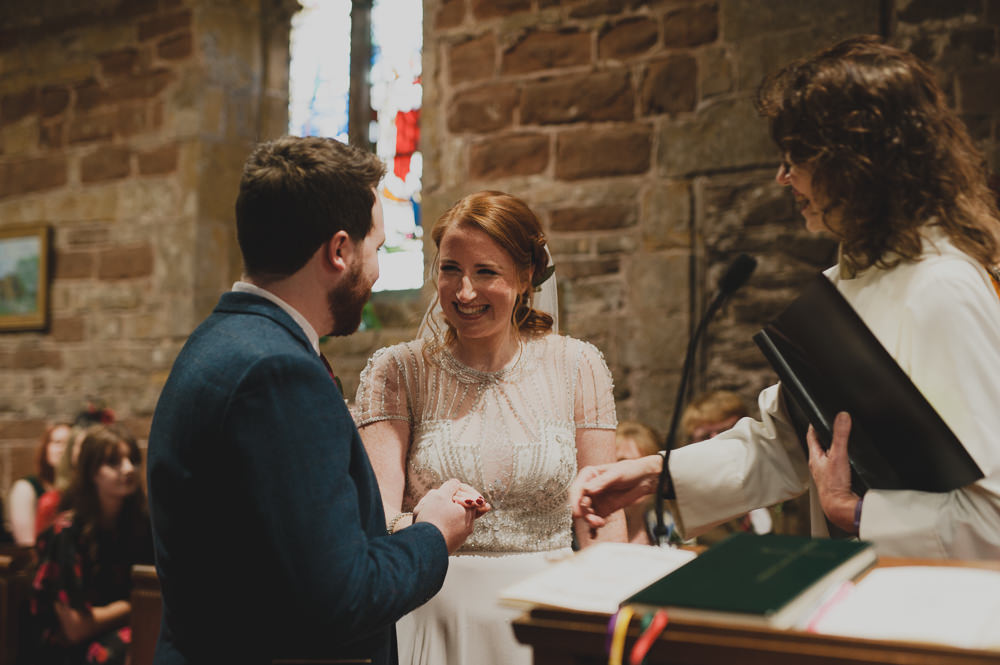 Bride Bridal Jenny Packham Beaded Dress Gown Three Piece Suit Groom Burgundy Tie Hazel Gap Wedding Maree Frances Photography