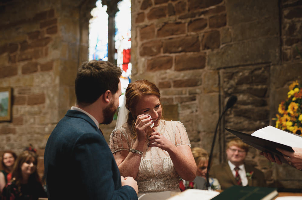 Bride Bridal Jenny Packham Beaded Dress Gown Three Piece Suit Groom Burgundy Tie Hazel Gap Wedding Maree Frances Photography