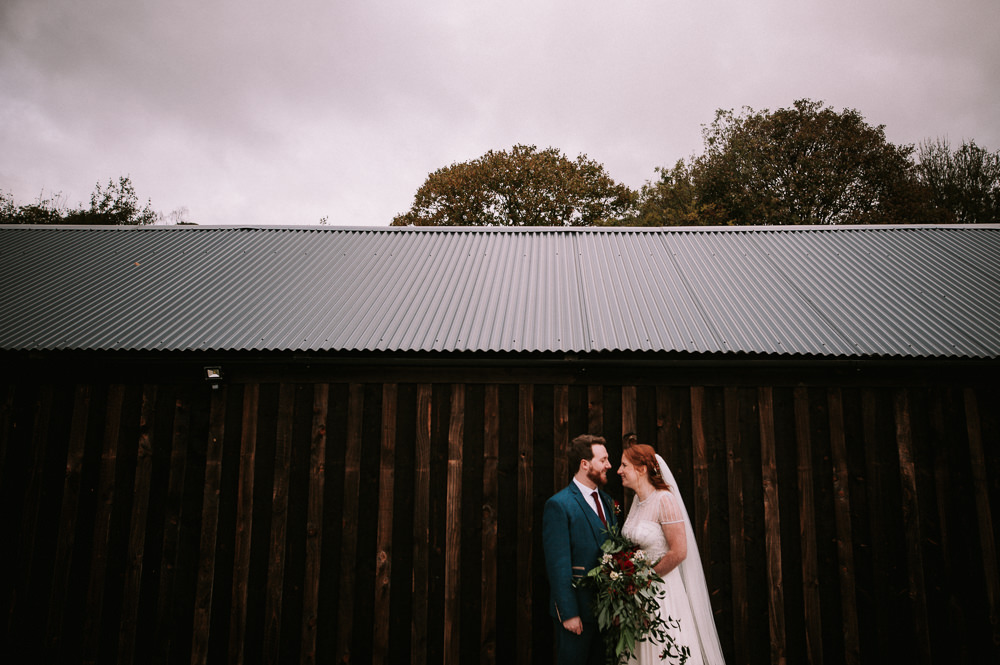 Bride Bridal Jenny Packham Beaded Dress Gown Three Piece Suit Groom Burgundy Tie Hazel Gap Wedding Maree Frances Photography