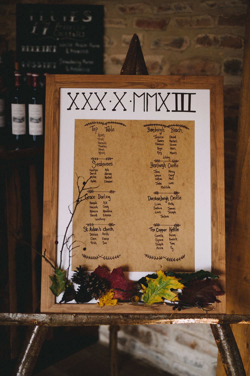 Table Plan Seating Chart Rustic Wooden Hazel Gap Wedding Maree Frances Photography