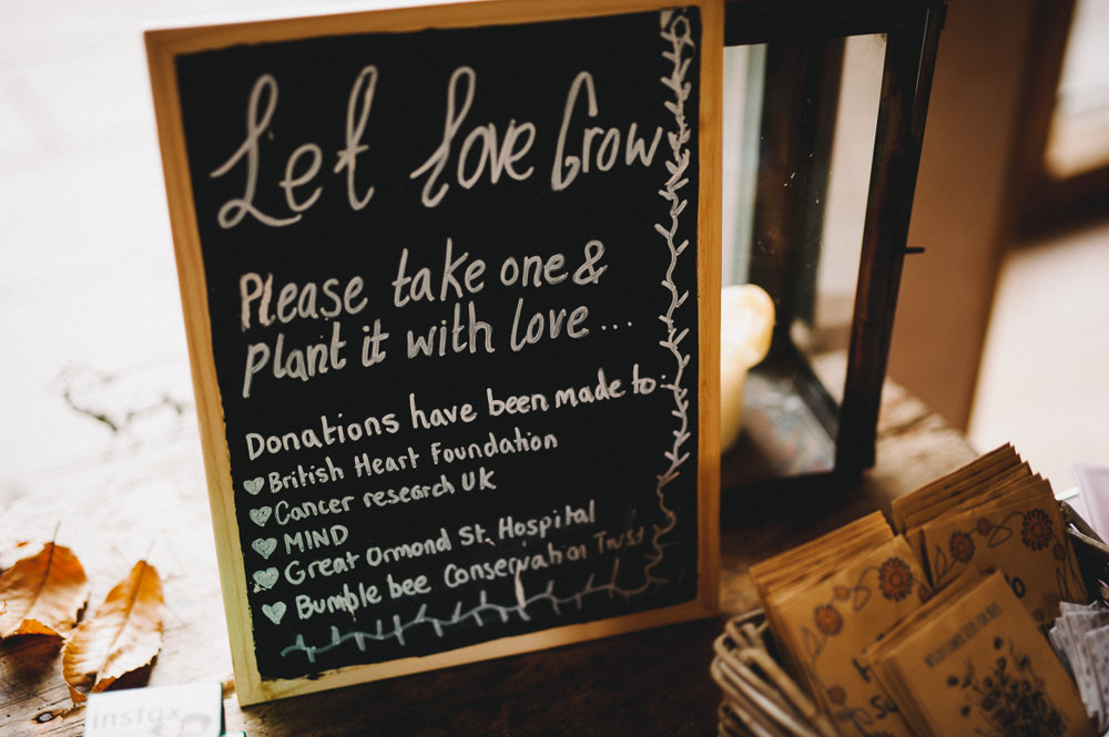 Favours Wildflower Seeds Chalk Board Let Love Grow Hazel Gap Wedding Maree Frances Photography