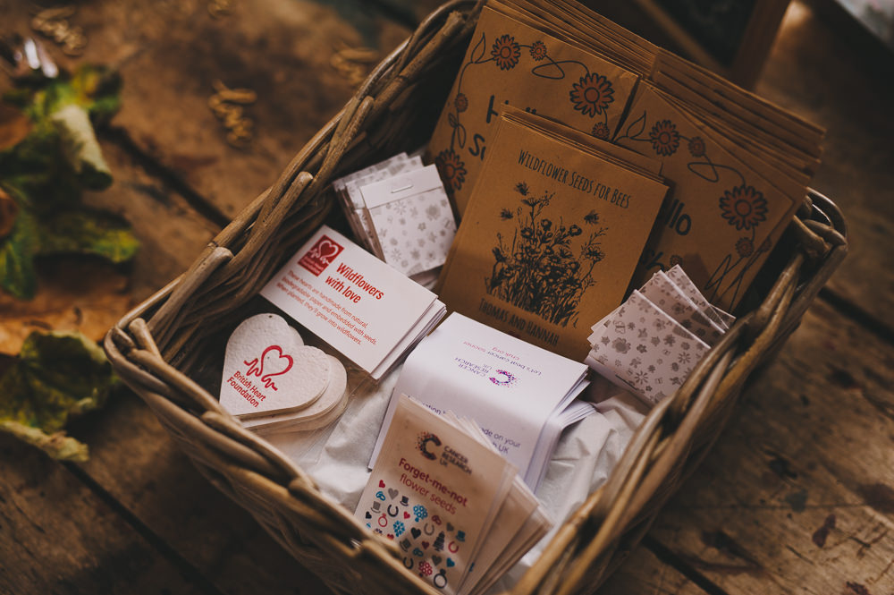 Wildflower Seeds Basket Favours Hazel Gap Wedding Maree Frances Photography