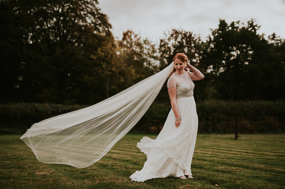 Bride Bridal Jenny Packham Beaded Dress Gown Veil Hazel Gap Wedding Maree Frances Photography