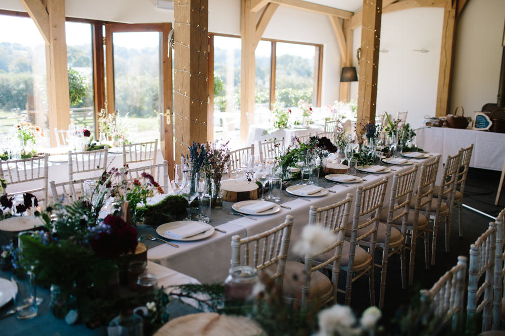 Table Runner Decor Linen Greenery Ferns Hidden River Cabins Wedding Dan Hough Photo