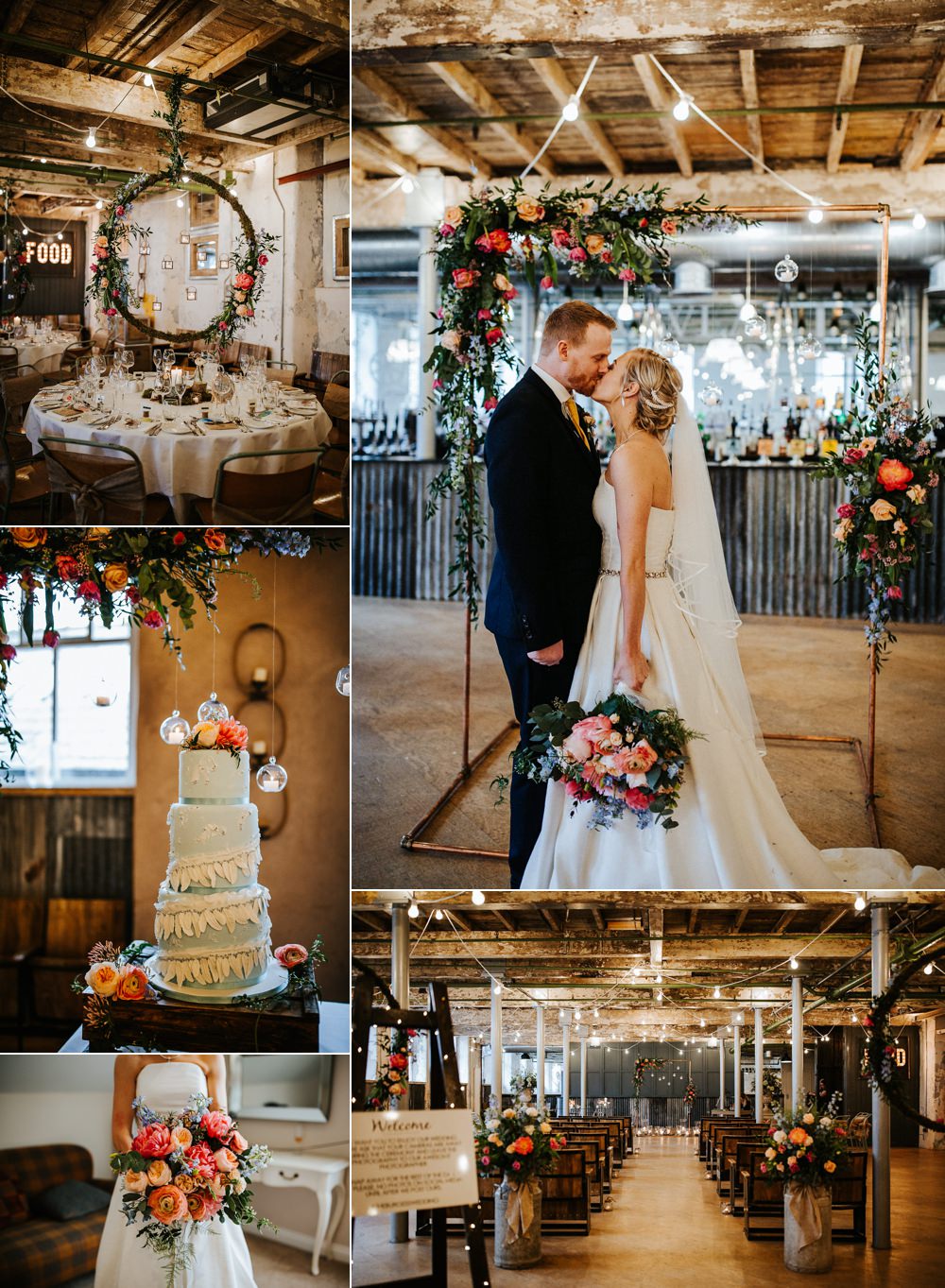 Industrial Mill Wedding with Spectacular Florals & Feathers Emilie May Photography