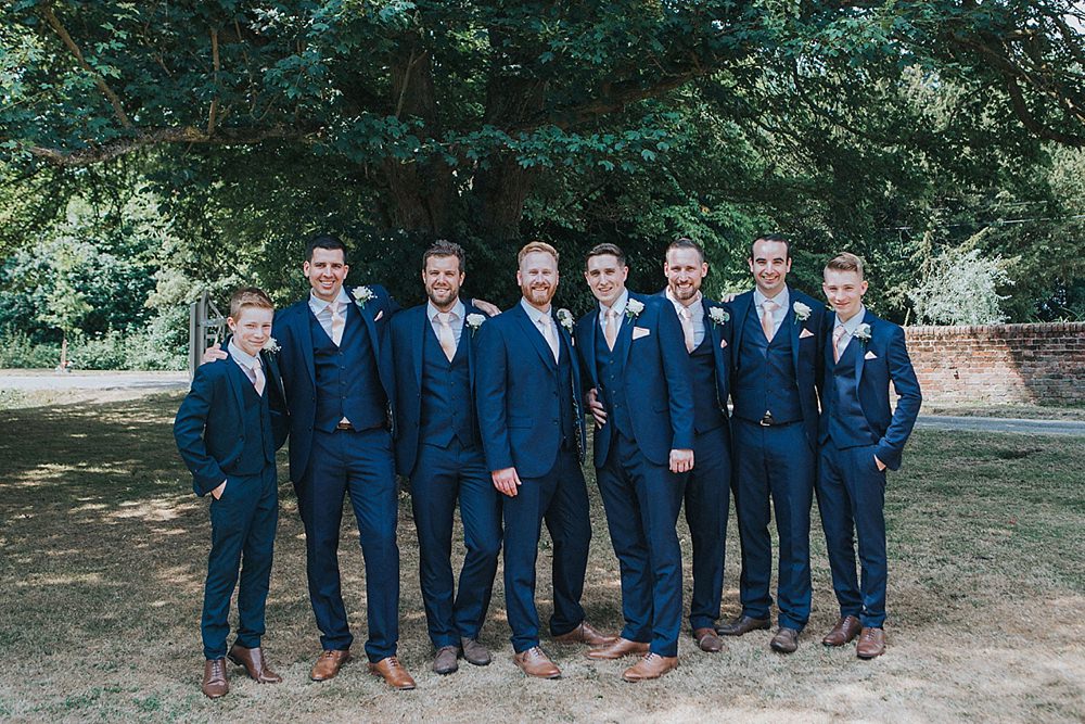 Groom Groomsmen Suit Peach Ties Houchins Farm Wedding Julia and You Photography