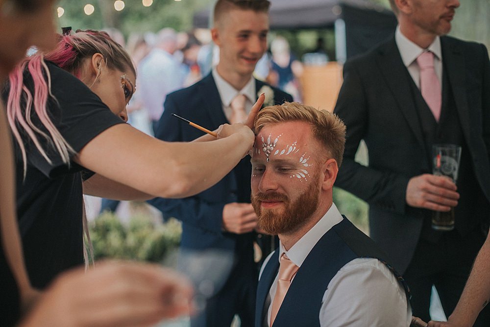 Glitter Make Up Groom Houchins Farm Wedding Julia and You Photography