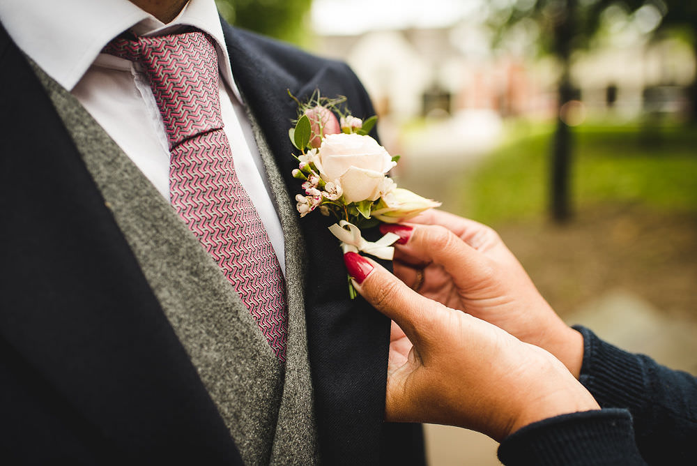 Morning Suit Groom Grey Waistcoat Navy Langar Hall Wedding Robert Leons Photography