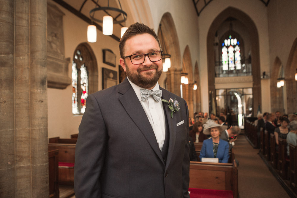 Bow Tie Groom Middle Coombe Farm Wedding Emma Stoner Photo